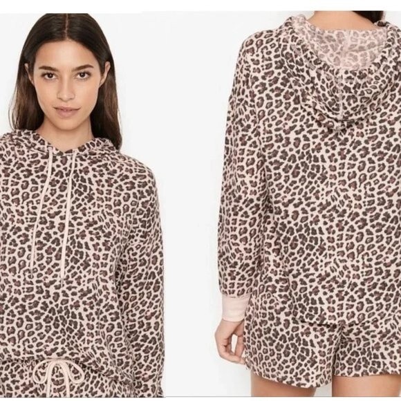 Victoria’s Secret Leopard Print Waffle Hooded Top - L - Picture 2 of 8